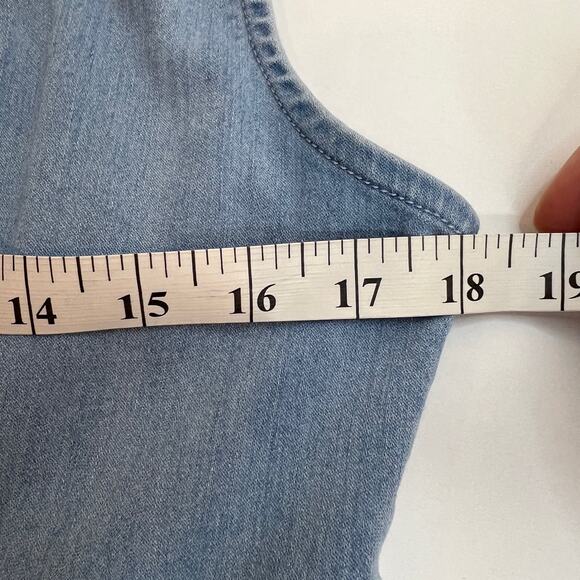 Blashe Denim Tank Dress Junior Large Light Wash Blue Stretch Sheath Sleeveless - Picture 4 of 8